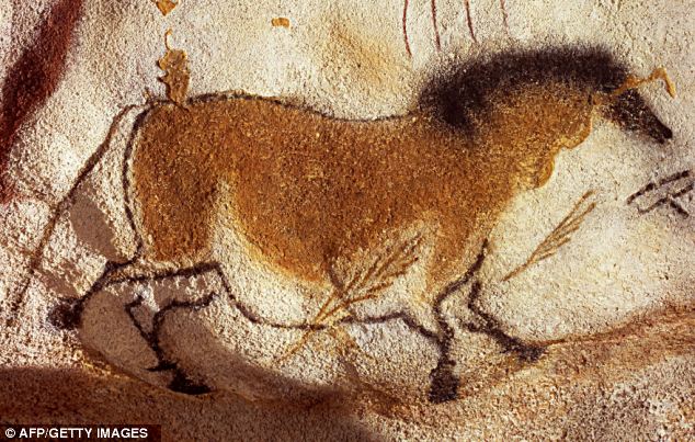 Panel Of The Chinese Horses: This painting, on the wall of the famous Lascaux Cave in south-western France, shows a more traditional colouring, which led to theories of the more elaborate paintings being symbolic 