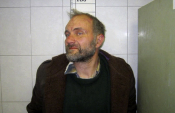 A suspect accused of vandalizing graves in the region of Nizhny Novgorod (Pic: PA)